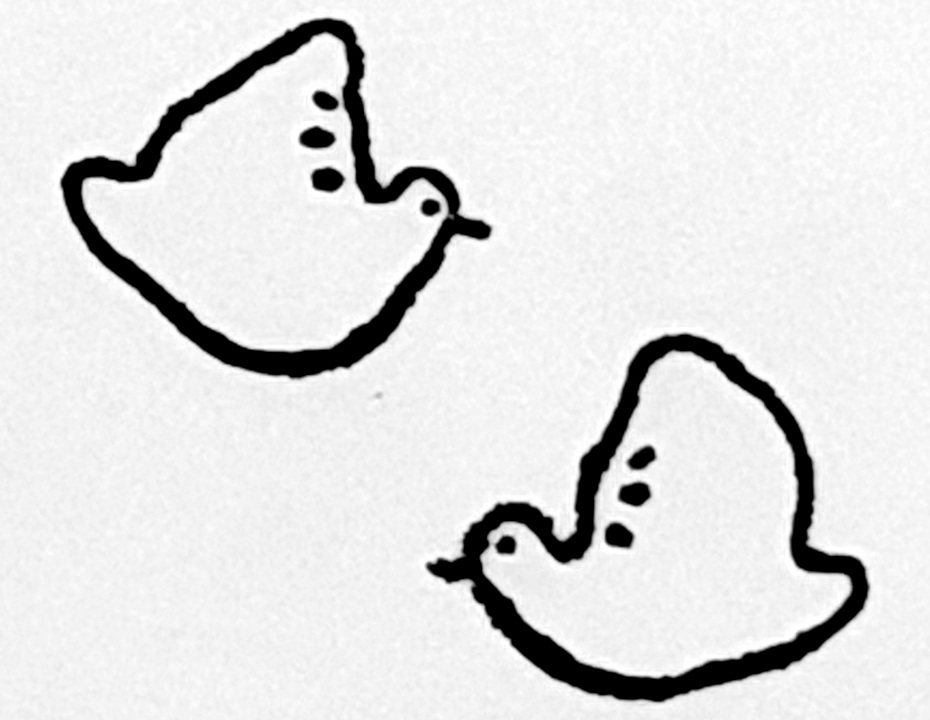 Stempel: Twee vliegende vogels